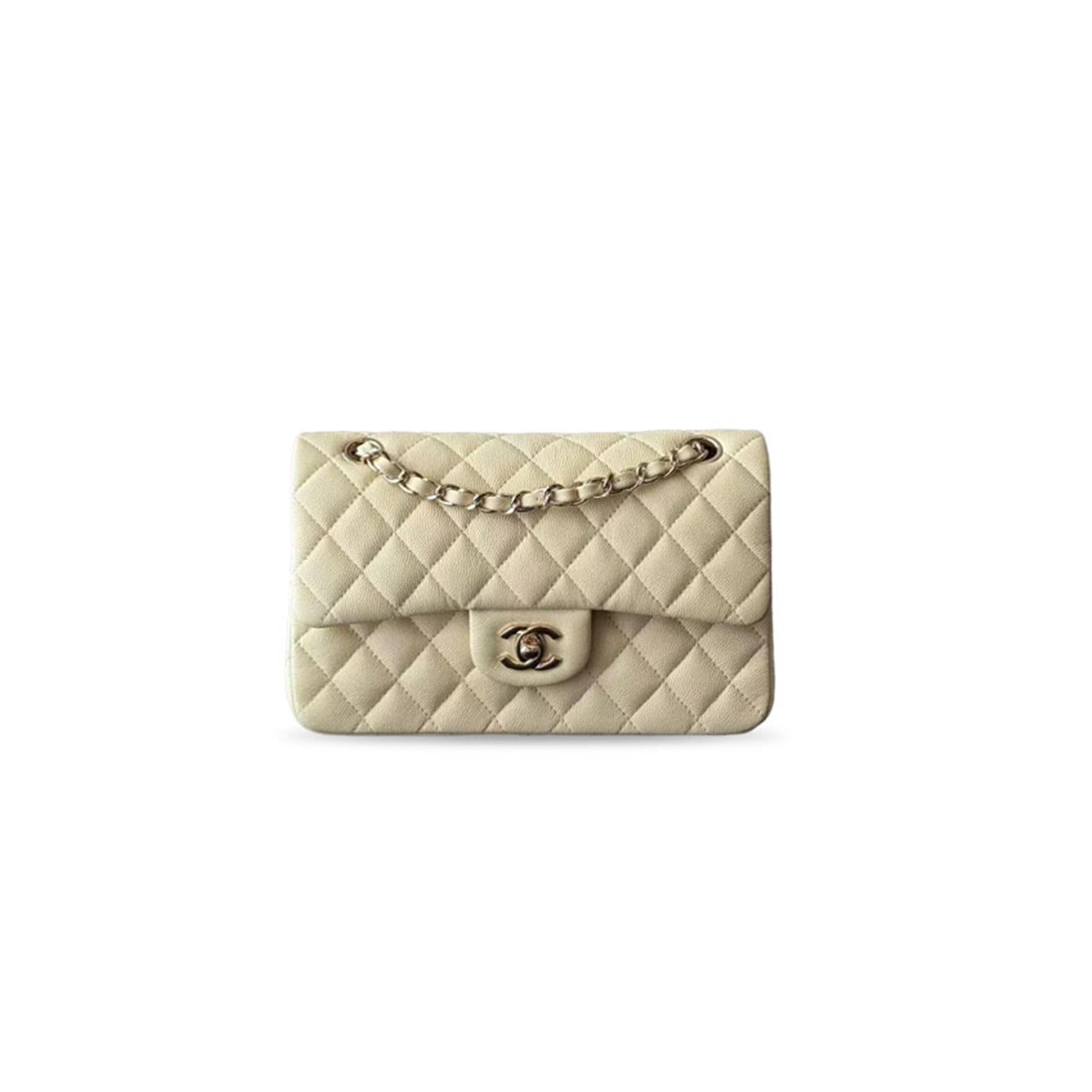 CHANEL SMALL DOUBLE FLAP BAG CAVIAR QUILTED A01113 (23*14*6.5cm)